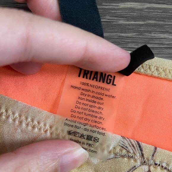 Triangl Women's Size Small Tan Coco Floral Affair Bikini Swim Bottom - Picture 5 of 7